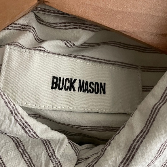 Buck Mason Beige Striped Button-Down Shirt - Picture 4 of 6